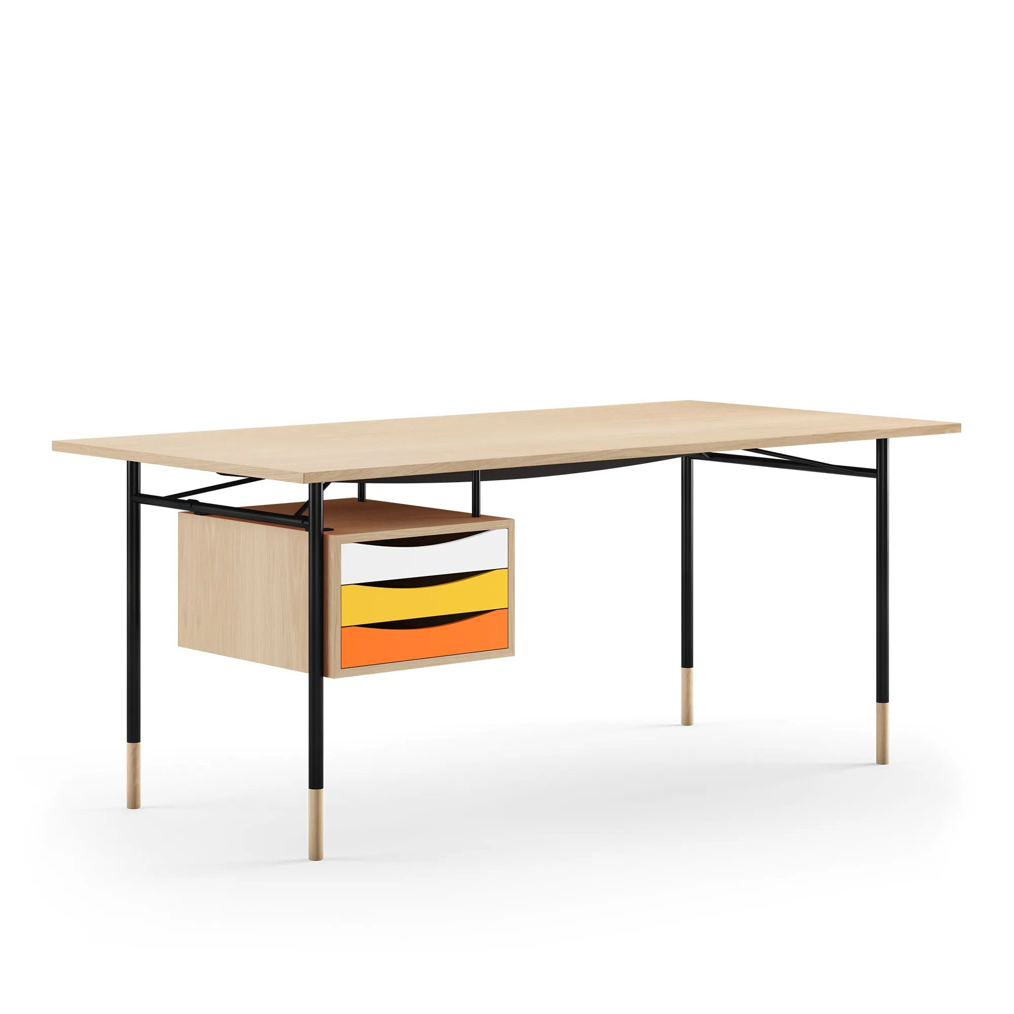 Nyhavn skrivbord 170 cm Warm med lådor Black - 1