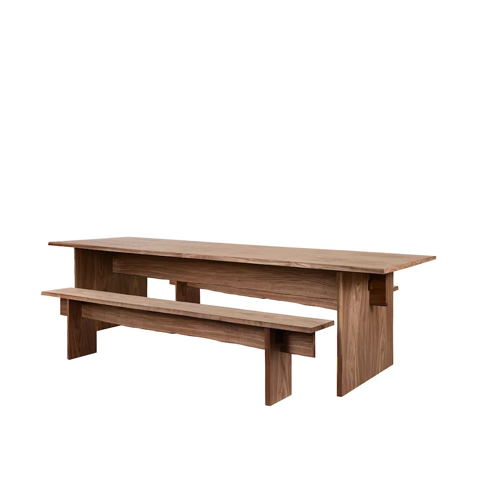 Bookmatch Table 220 cm + Benches - Walnut