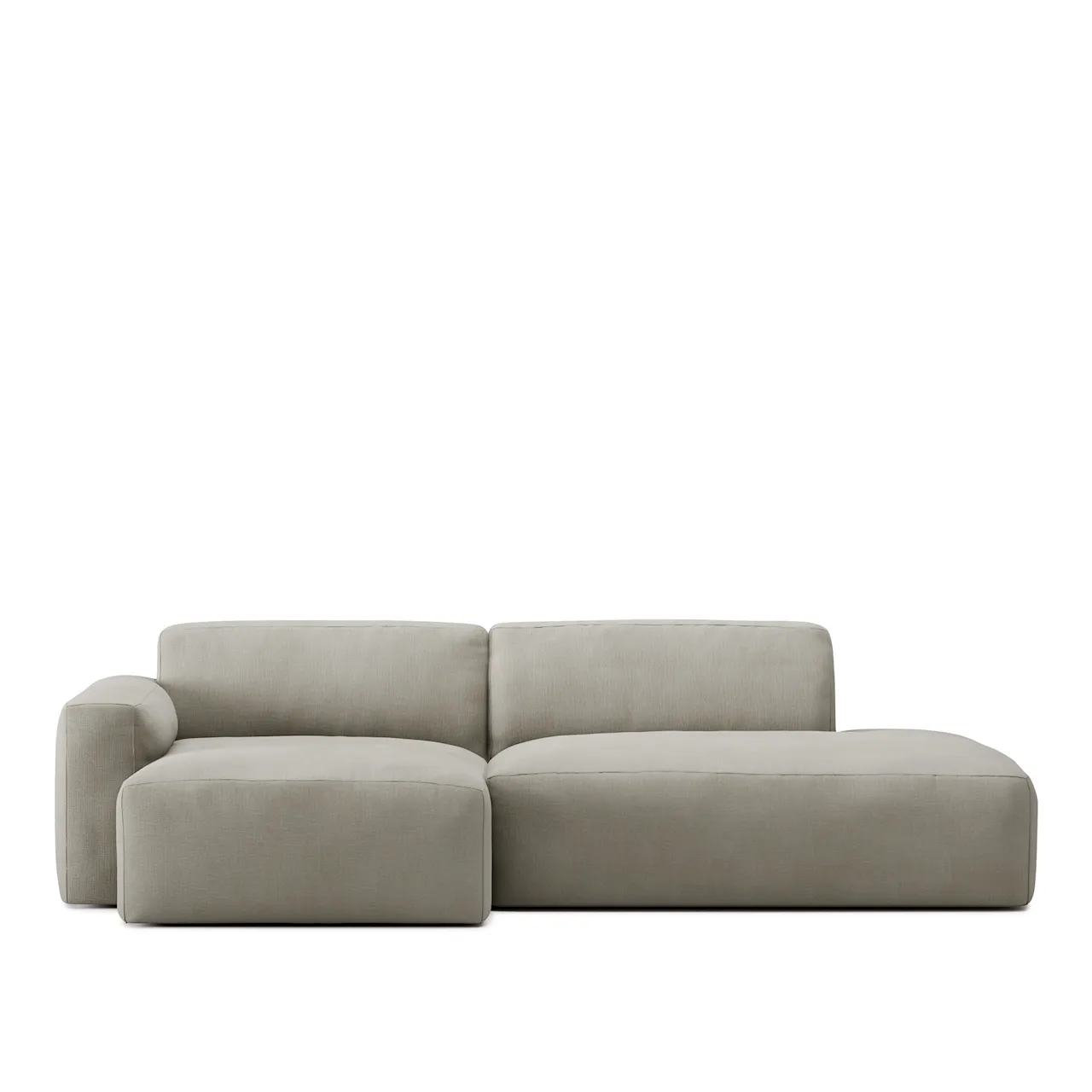 Brick 2-Seater Chaise Lounge Open End Right - Shadow Khaki