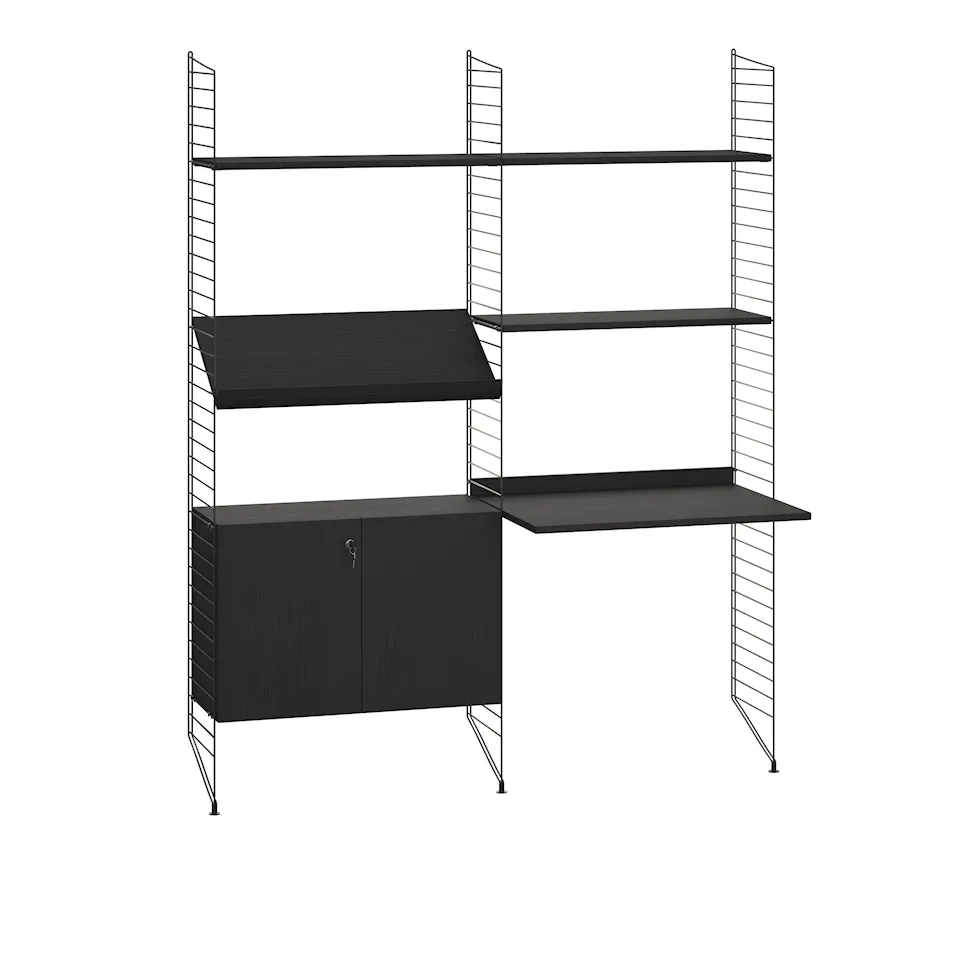 Kontor hyllsystem I svart/svart