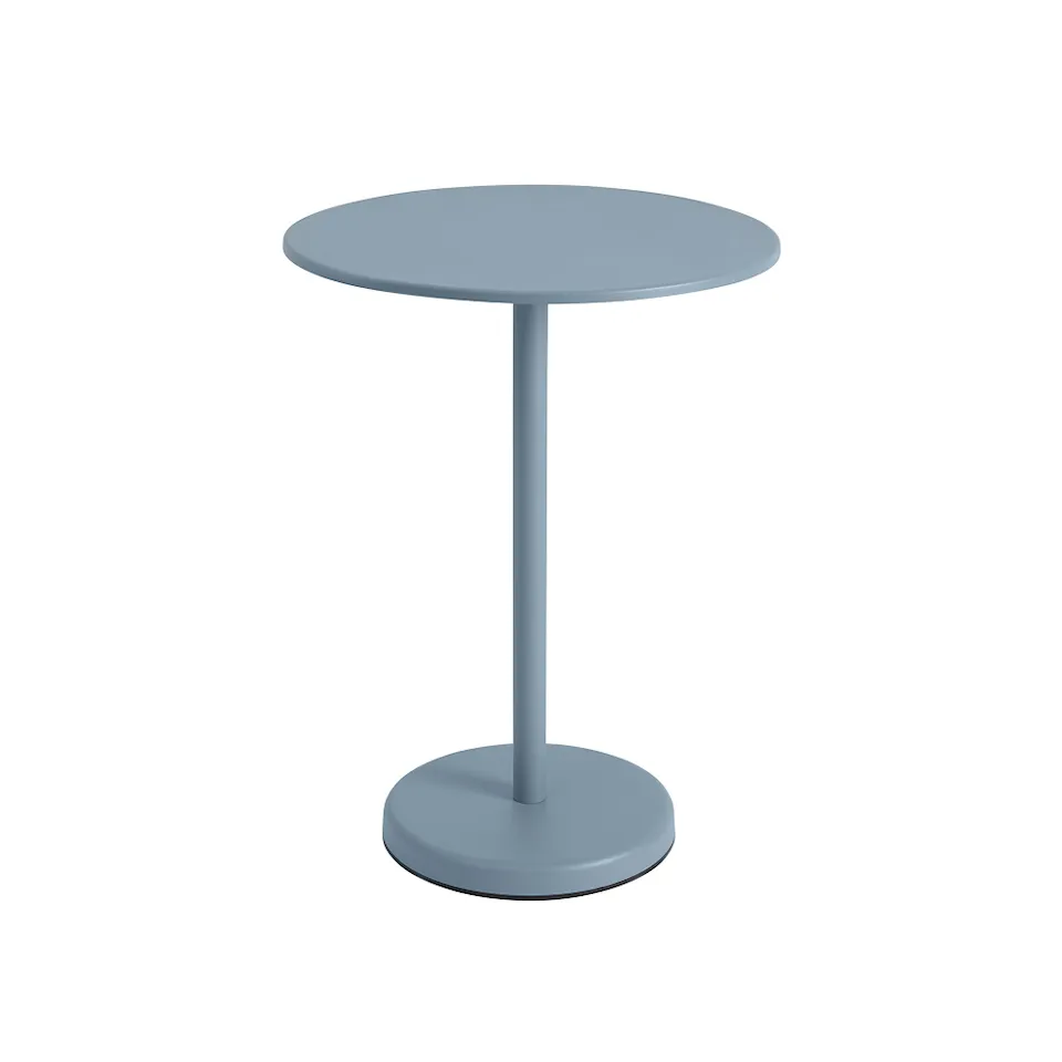 Linear Steel Café Table Ø 70 h: 95 cm - Pale Blue