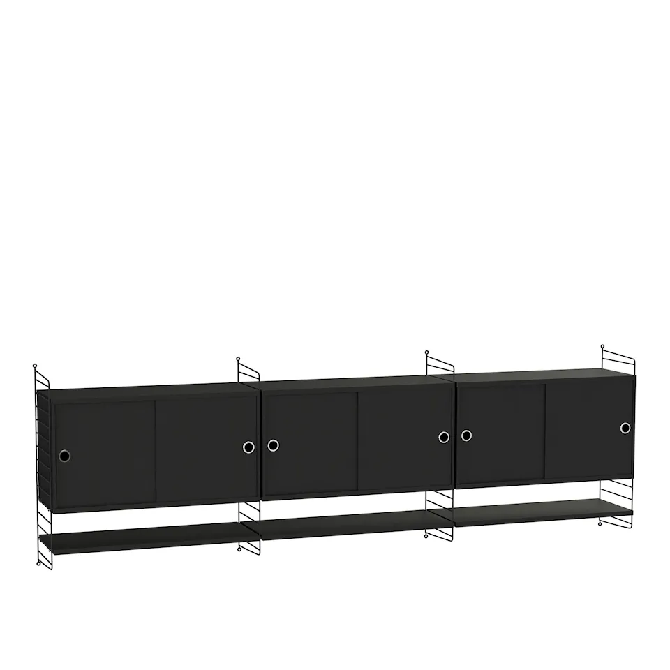 Vardagsrum hyllsystem F svart/svart