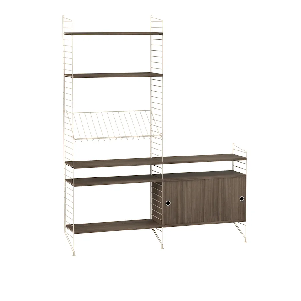 Vardagsrum hyllsystem K valnöt/beige