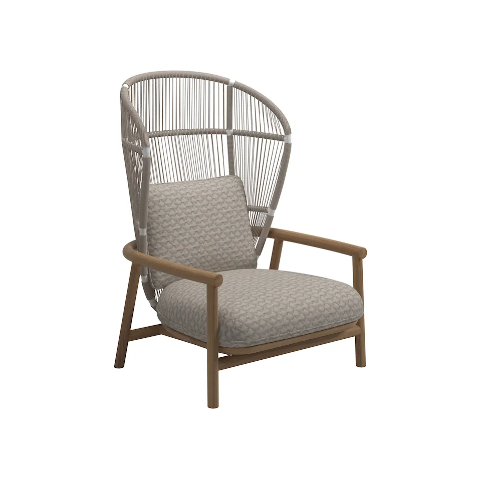 Fern High Back Lounge Chair, White/Dune, Kat.D Wave Buff