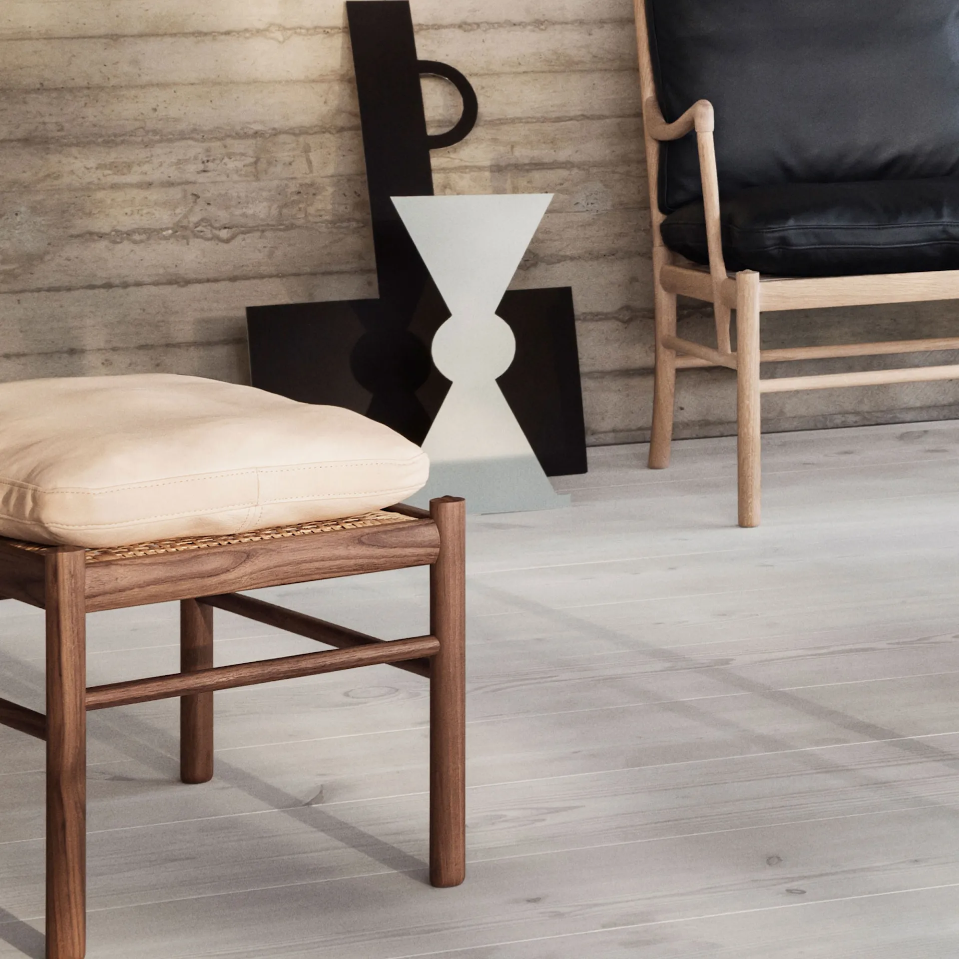 OW149F Colonial Footstool - Valnöt - Carl Hansen - NO GA