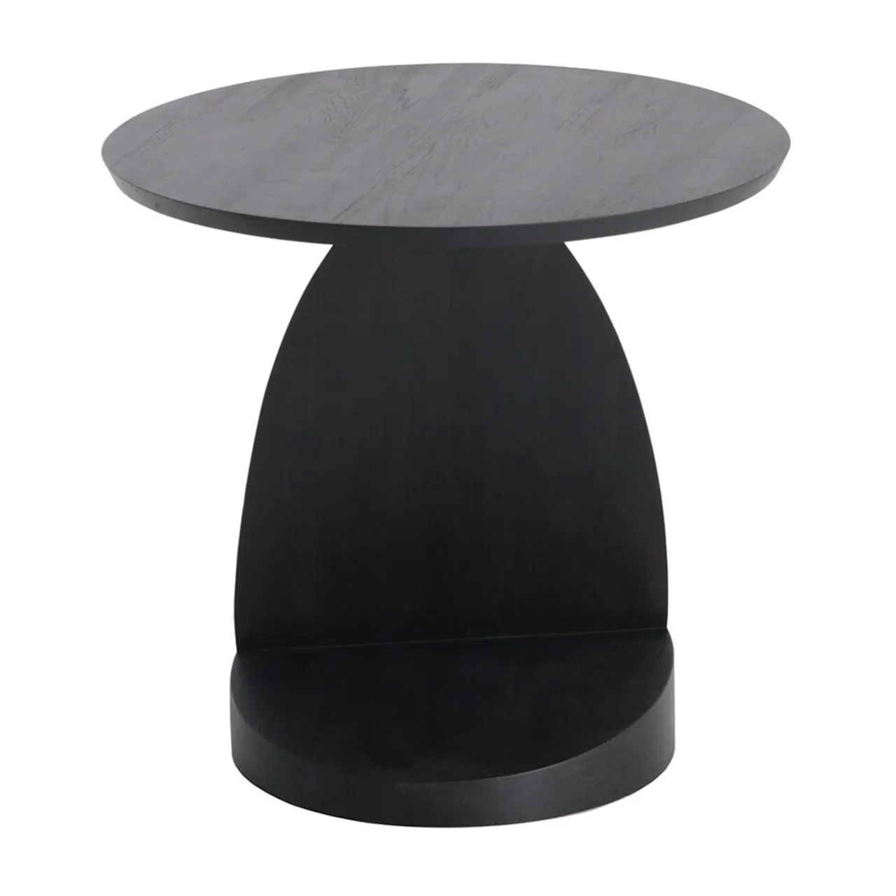 Teak Oblic Black Side Table