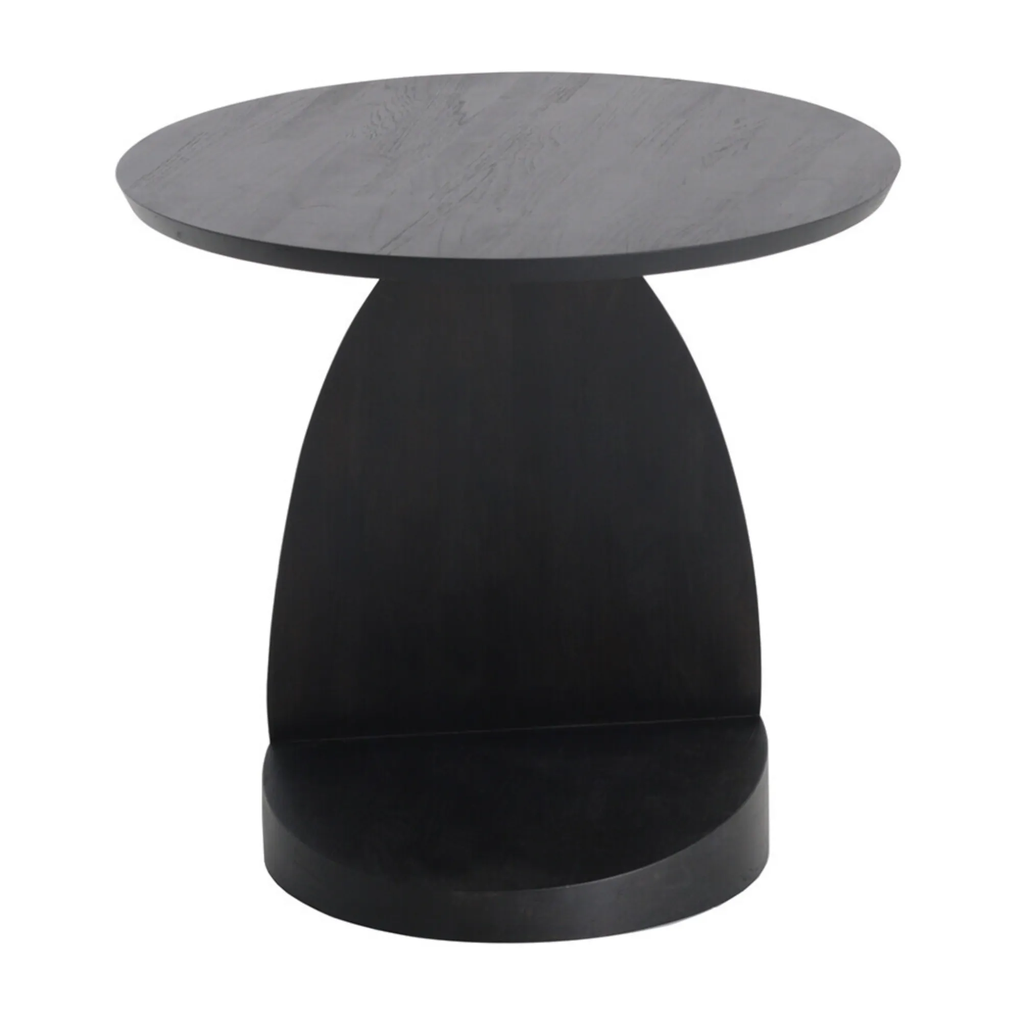 Teak Oblic Black Side Table - 2