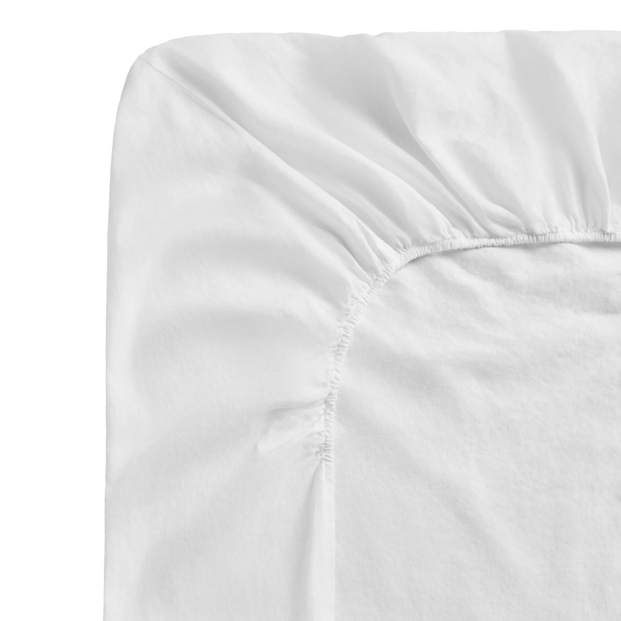 Linen Blend Crisp White dra-på-lakan - 1