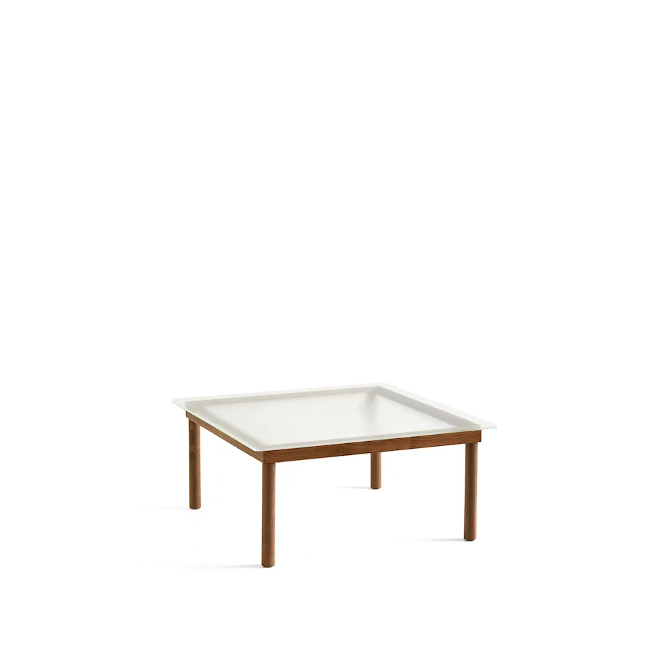 Kofi Water-Based Lacquered Walnut Frame W. Clear Reeded Glass Tabletop 80X80