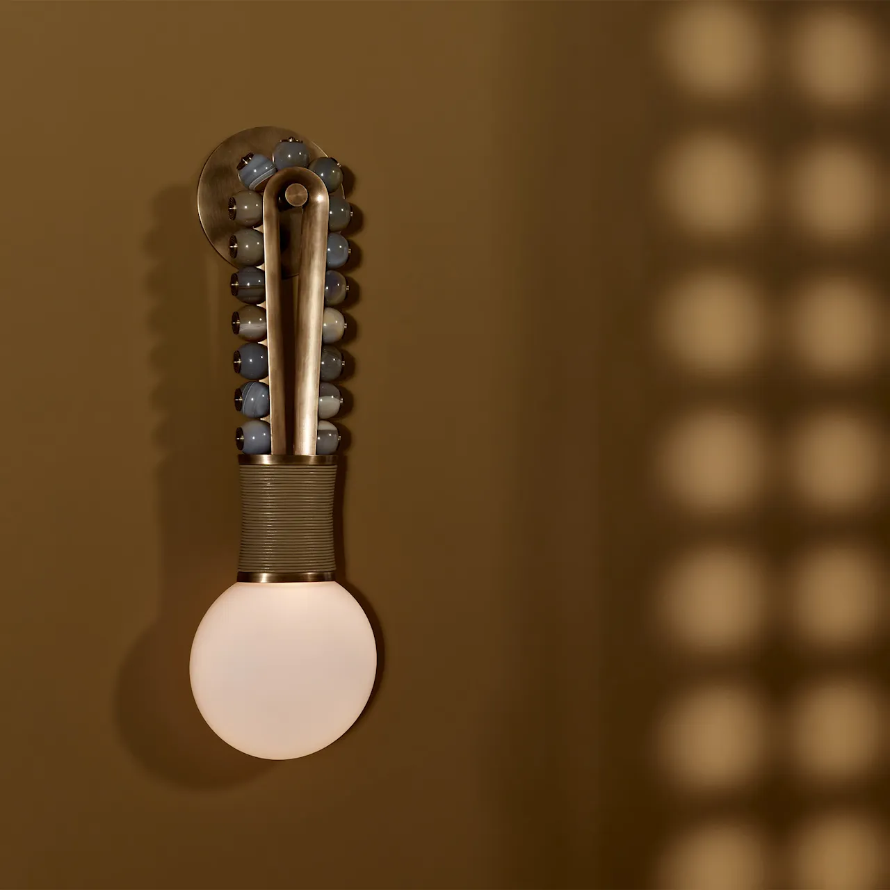 Talisman : Loop Sconce - Aged Brass/Agate