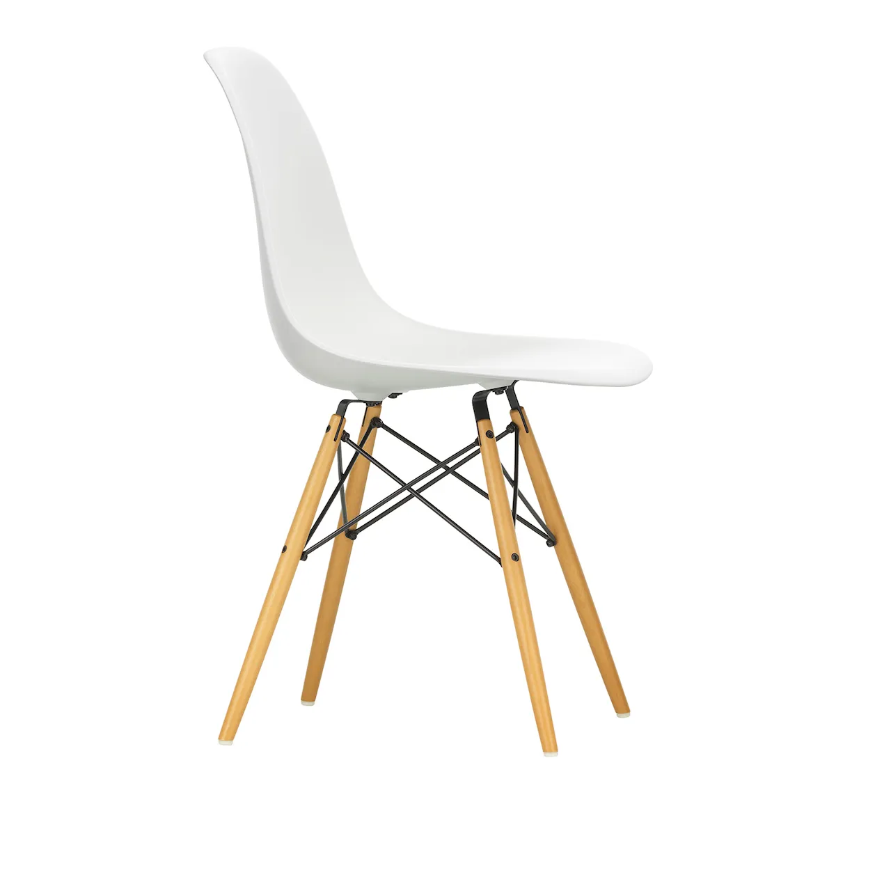 Eames Plastic Chair DSW - 56 Granite Grey - Dark Maple