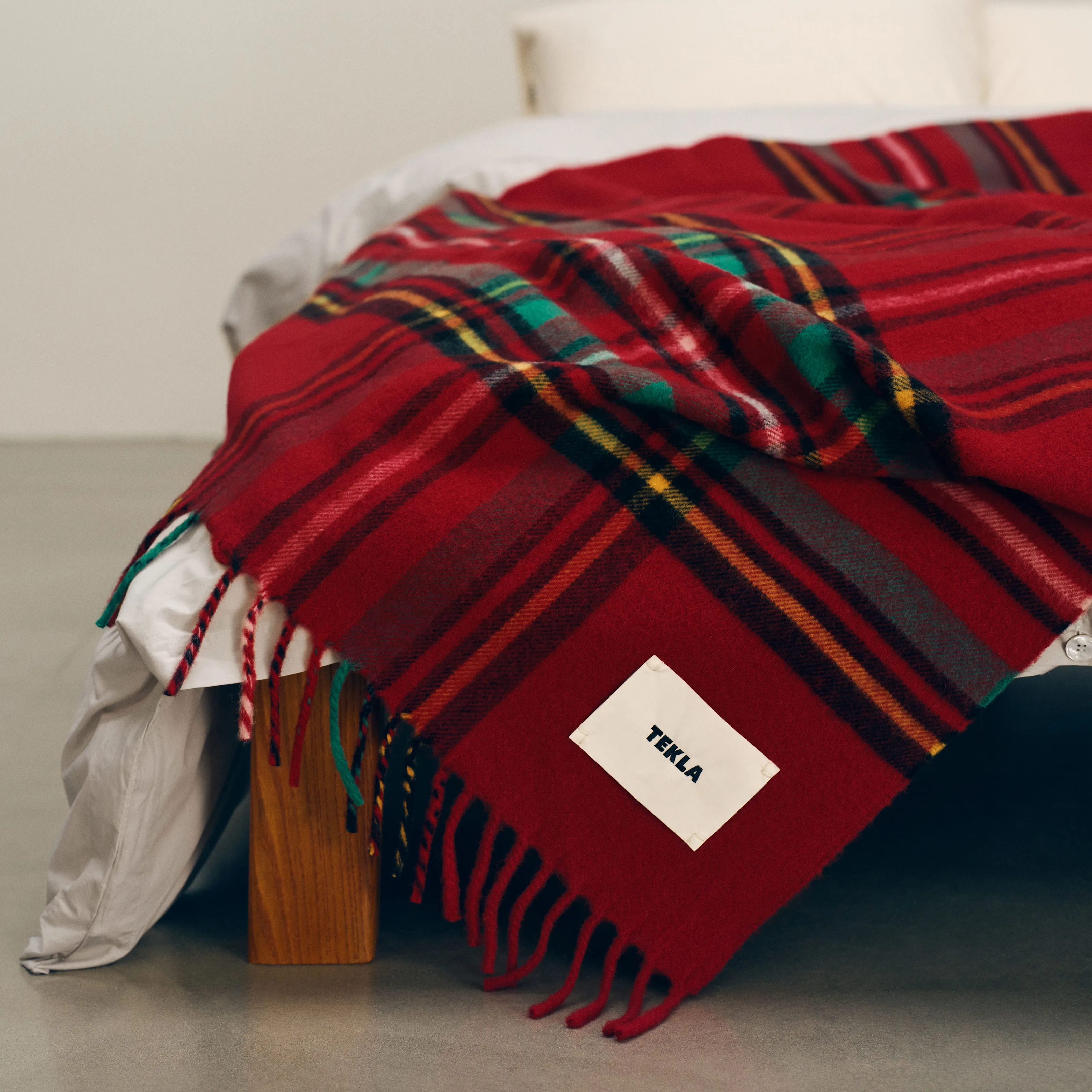 Red Plaid lammullspläd - 3
