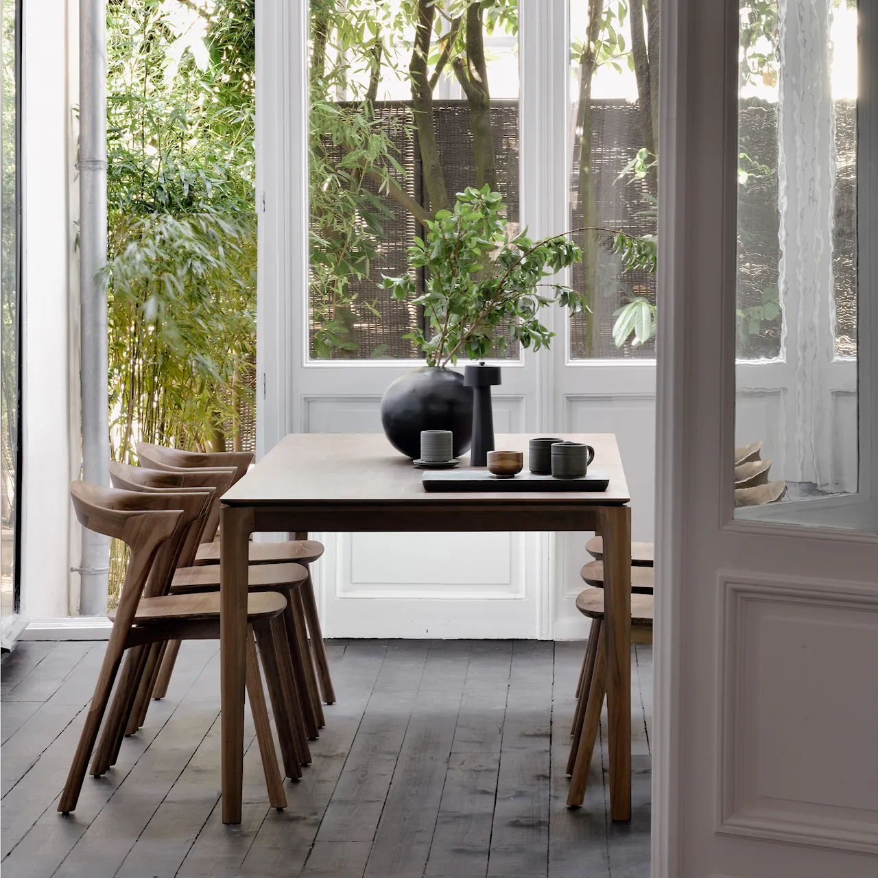 Bok Dining Table Varnished Brown Teak