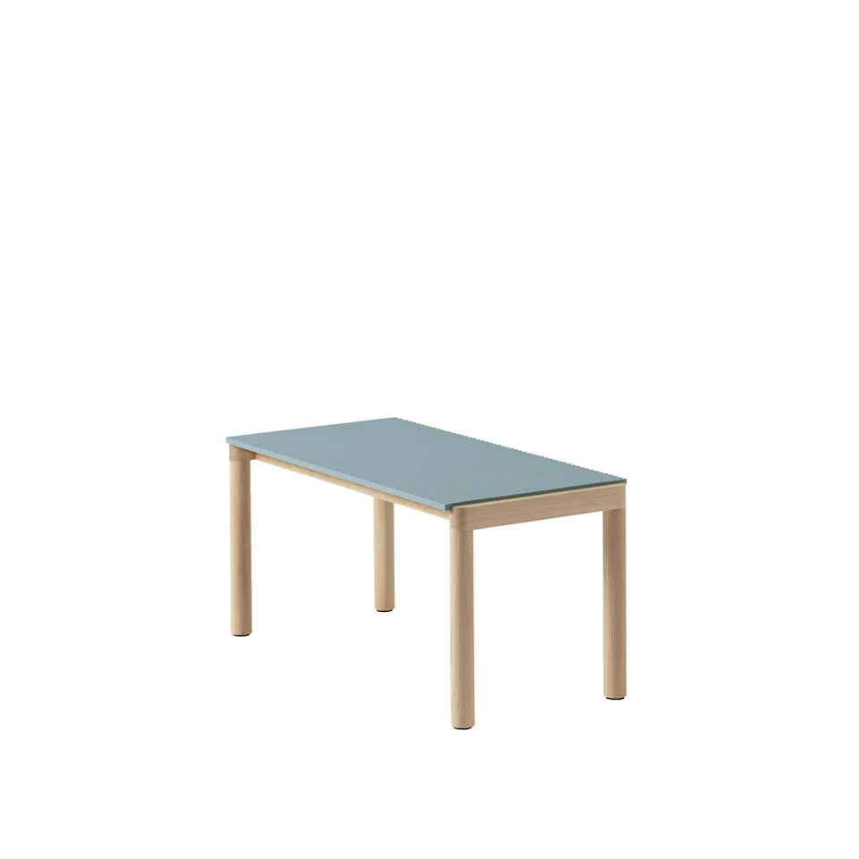 Couple Coffee Table / 40 x 84 x 40 cm - 1 Wavy - Light Blue/Oak