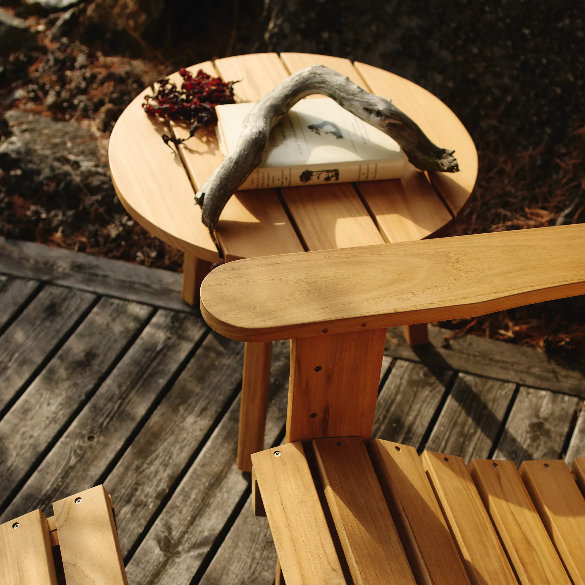 Midsummer sidobord utomhus & 2 st loungestolar med fotpallar - 3