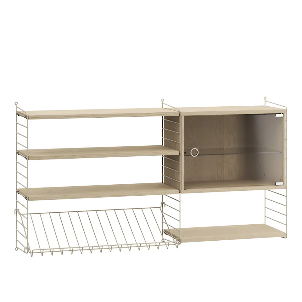 Vardagsrum hyllsystem S ask/beige