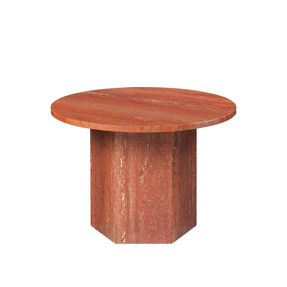 Epic Coffee Table, Round Ø60, Red Travertine Stone