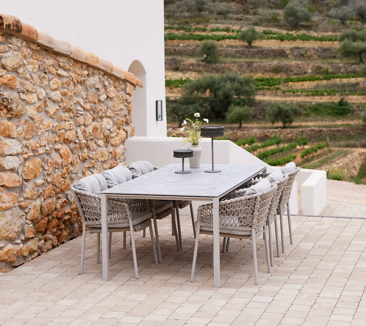 Ocean matstolar utomhus 6 st & Pure matbord utomhus