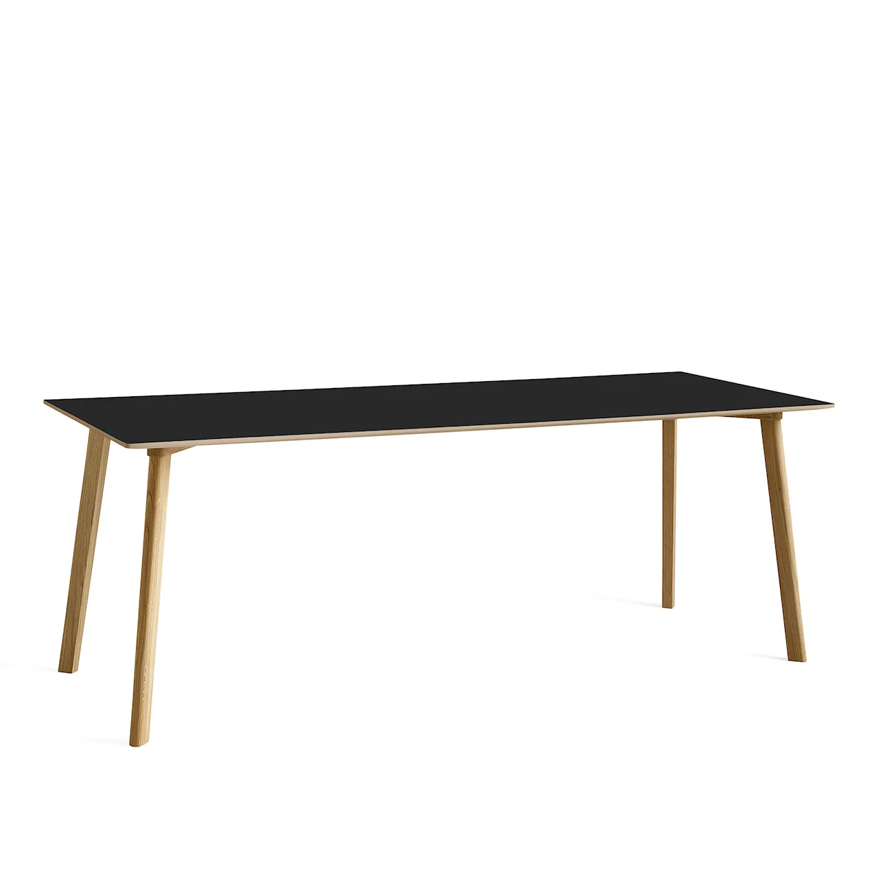 CPH Deux 210 2.0 Table Untreated Beech Frame L200 X W75 X H73 Ink Black Top Lacquered Beech Edge