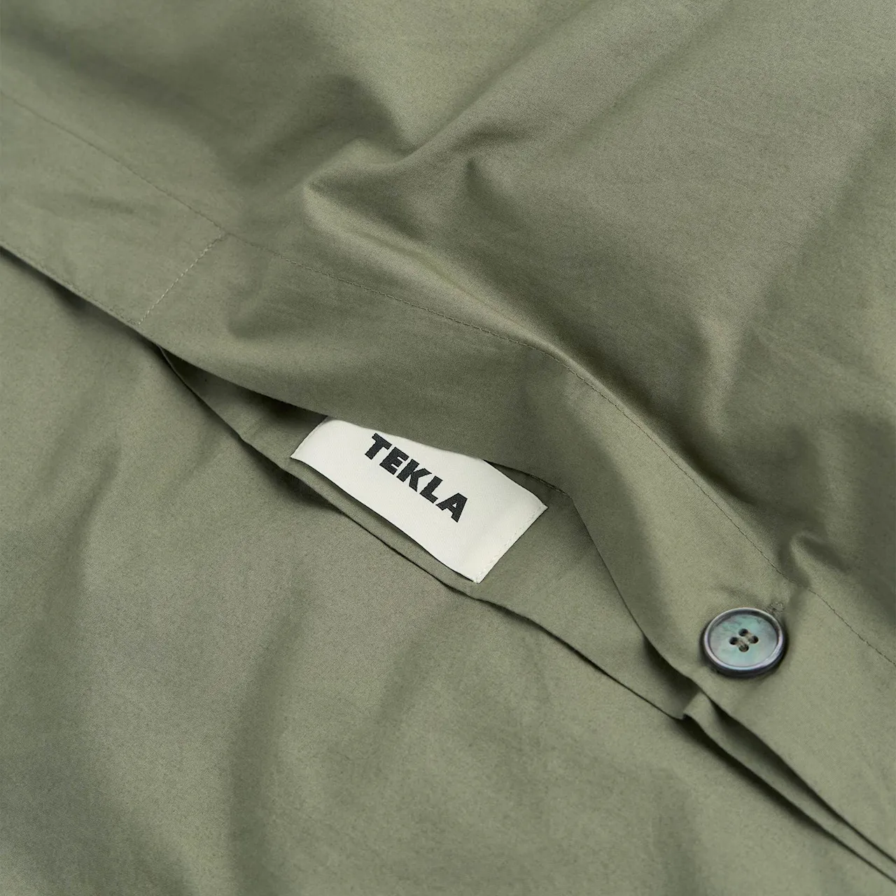 Percale Solid Olive Green påslakan