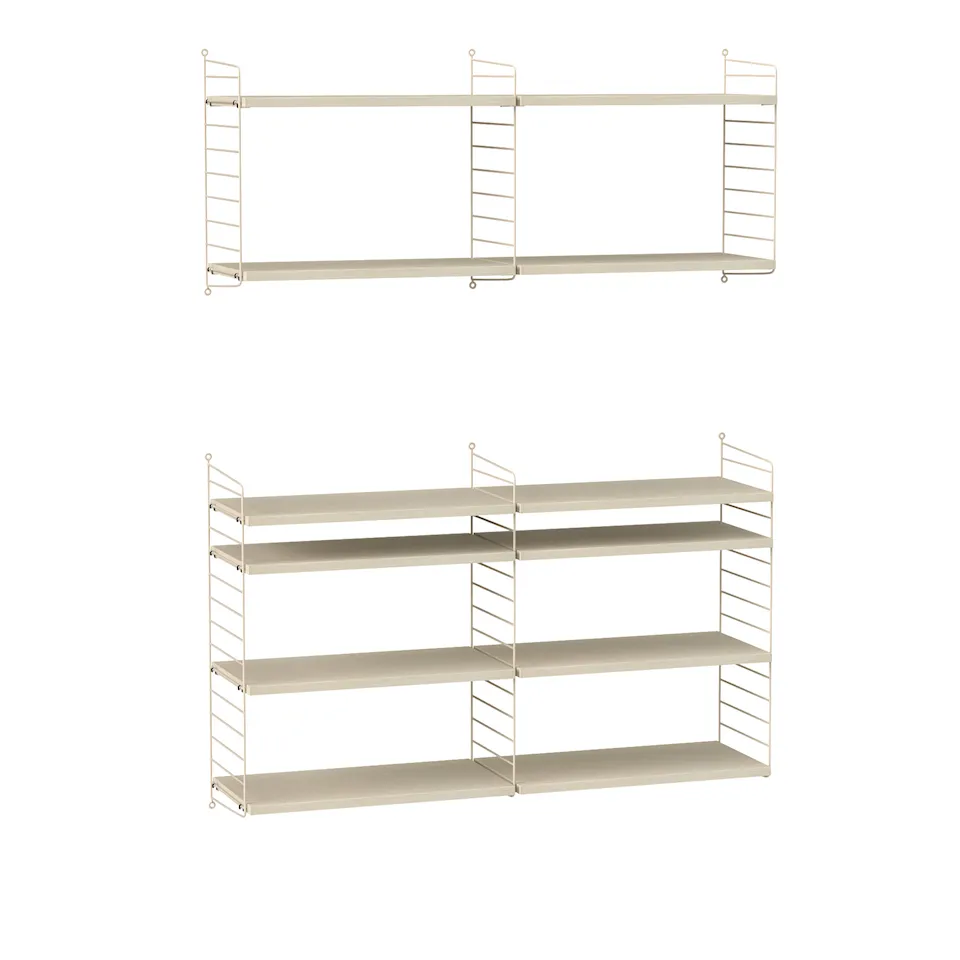 Vardagsrum hyllsystem N ask/beige