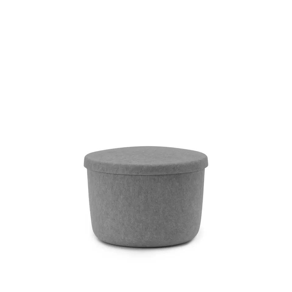 Hide Storage Pouf Small - Grey