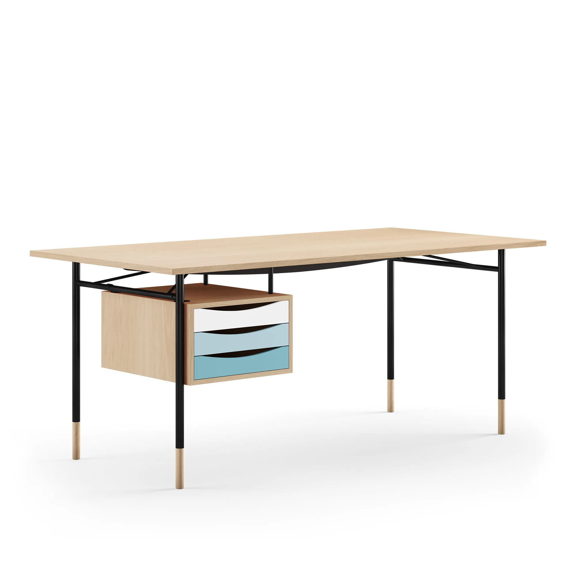 Nyhavn skrivbord 170 cm Cold med lådor Black - 1
