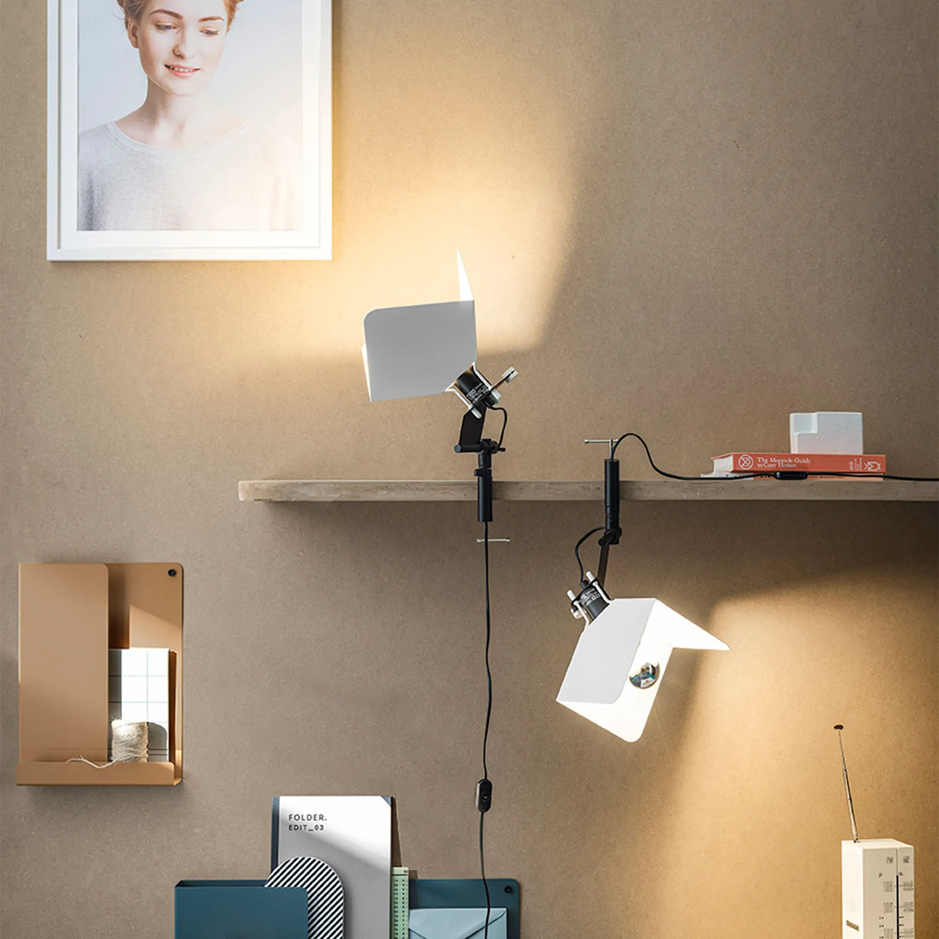 Triedro Table/Wall Clamp Lamp - Stilnovo - Joe Colombo - NO GA