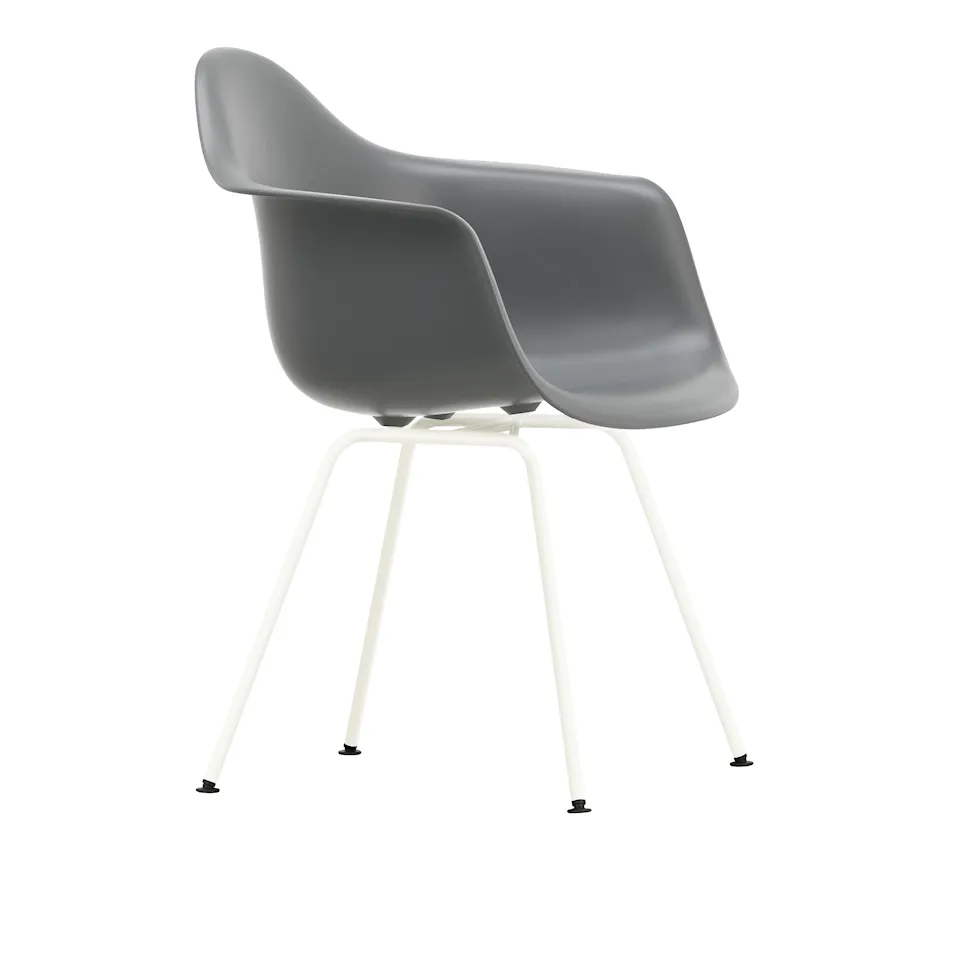 Eames Plastic Armchair DAX - 56 Granite Grey - White Base