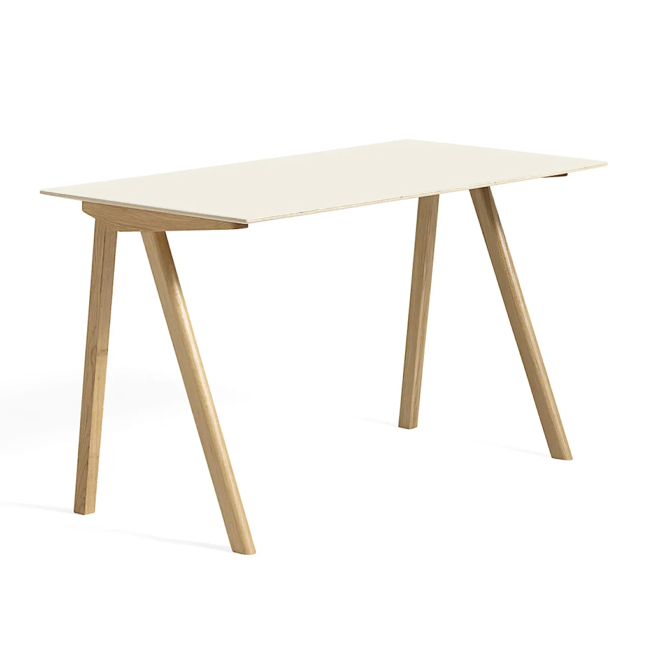 CPH90 2.0 Desk Lacquered Oak Frame L130 X W65 X H74  Off-White Linoleum Tabletop Lacquered Edge