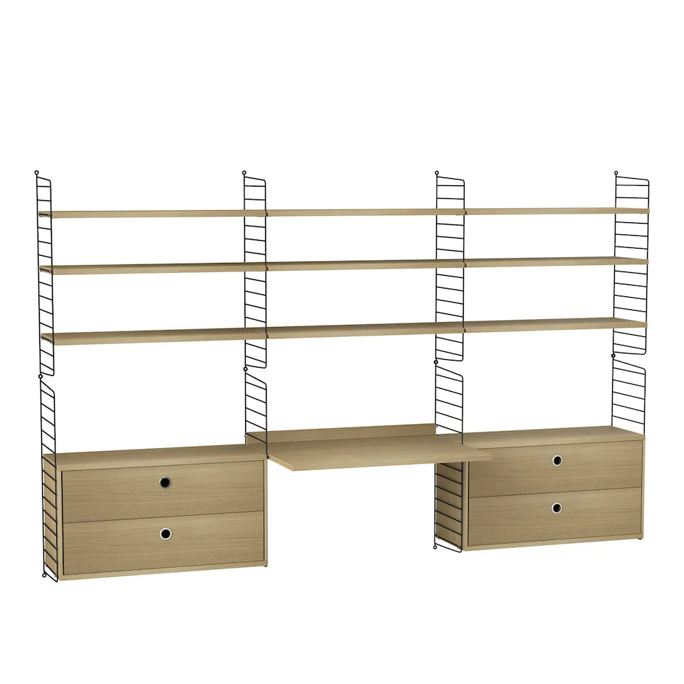 Kontor hyllsystem F ek/svart