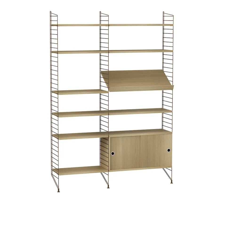 Vardagsrum hyllsystem H ek/brun