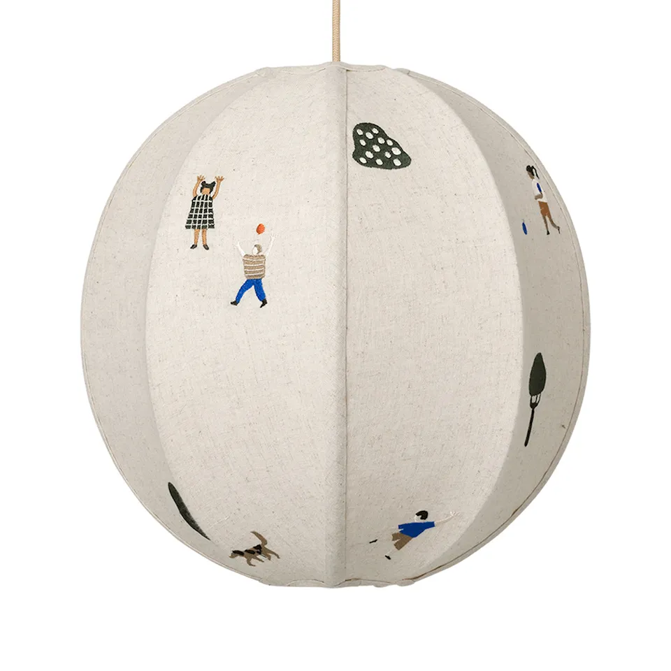 Embroided Textile lampskärm