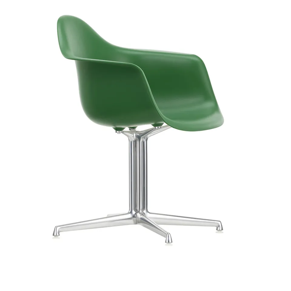 Eames RE Plastic Armchair DAL 17 Emerald Aluminium Polished