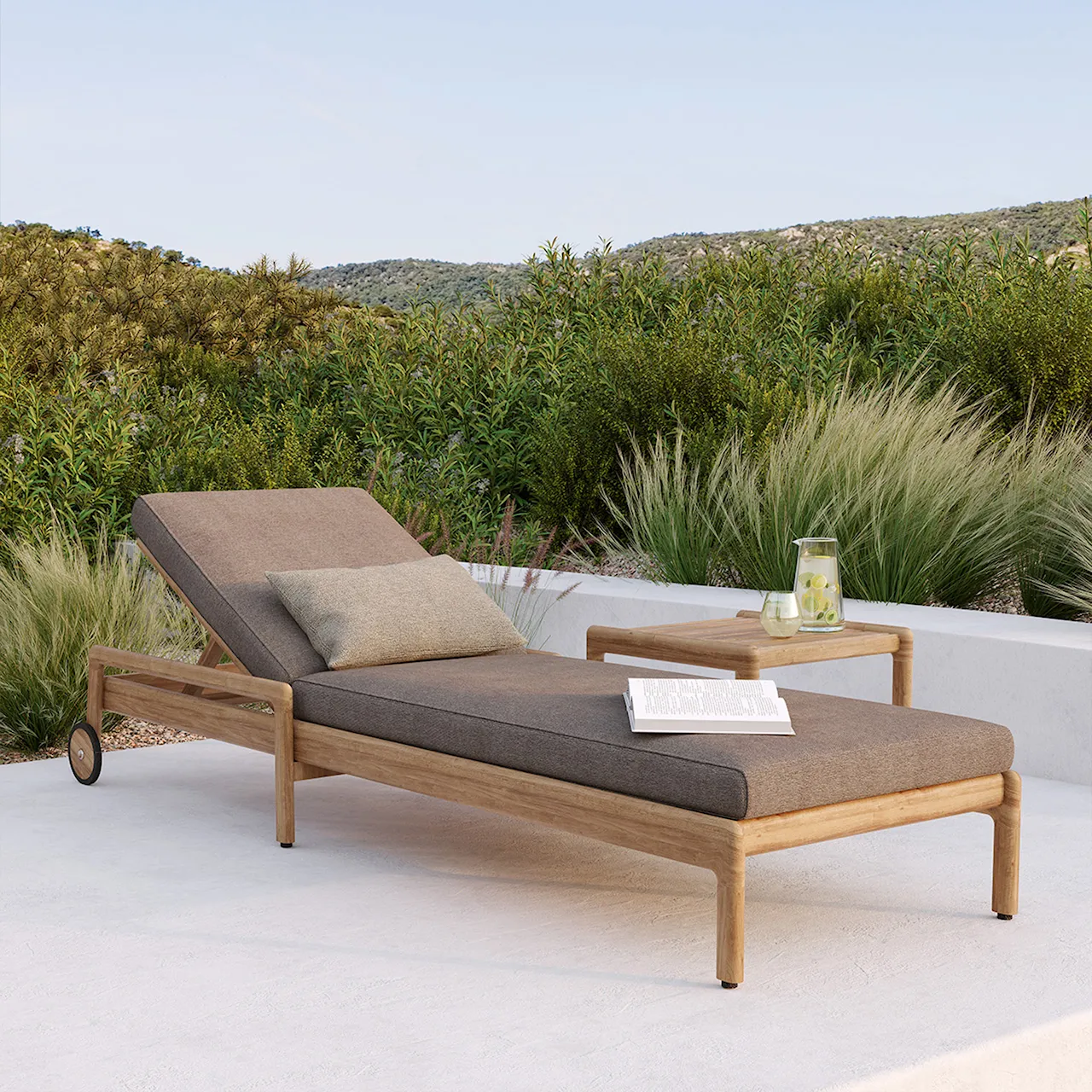 Jack Outdoor Adjustable Lounger Frame - Teak
