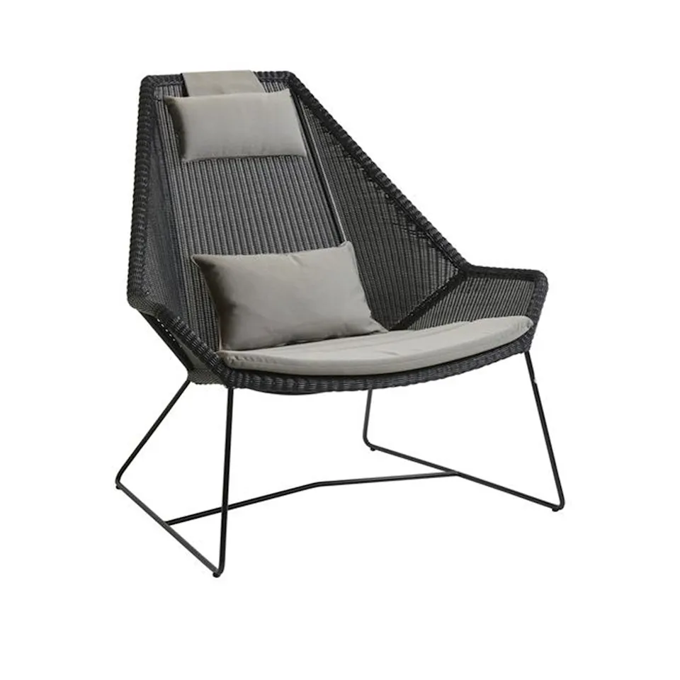 Breeze highback fåtölj, White grey, Cane-Line Weave