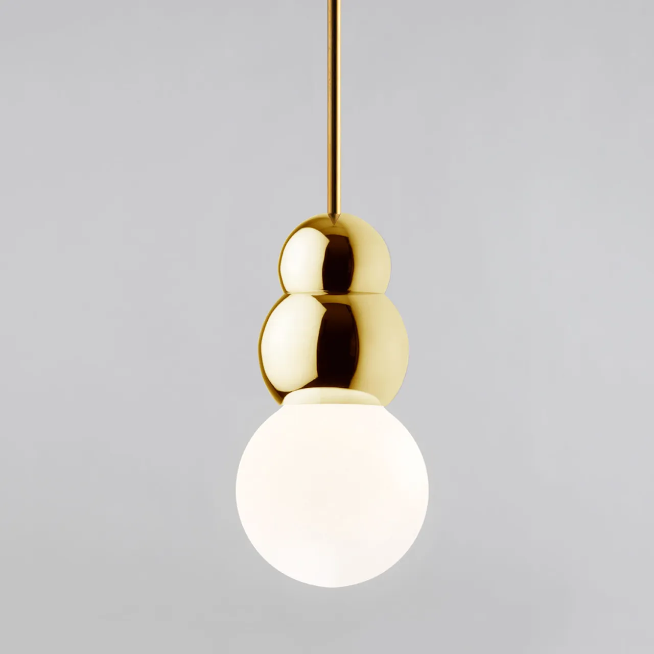 Ball Light Pendant Large Rod Polished Brass