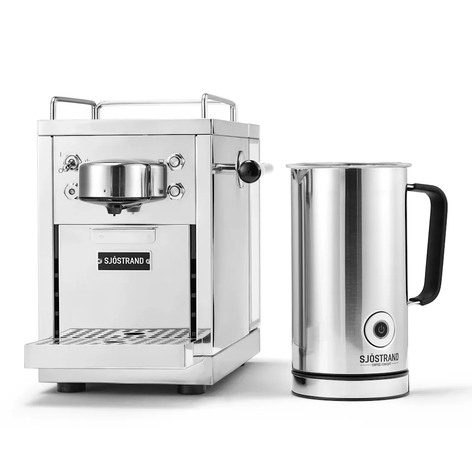 The Original - Espresso Capsule Machine, Stainless Steel + Milk Frother