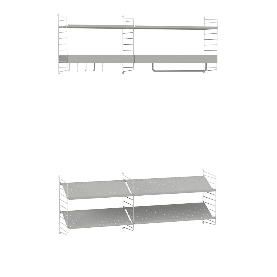 Hall hyllsystem H black grå/grå