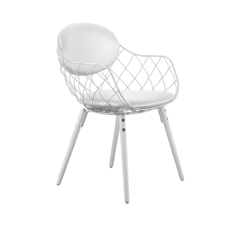 Pina Chair White legs/White seat/White cushions Steelcut 110