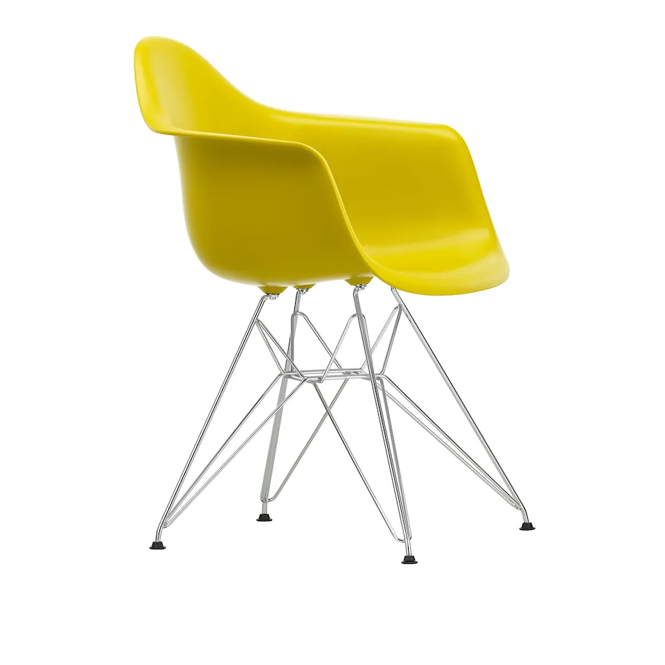 Eames Plastic Armchair DAR 34 Mustard Chrome Base