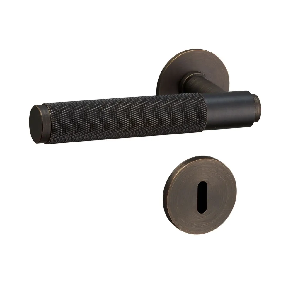 Dörrhandtagssats / utan returfjäder / 30 mm / kryss & nyckelrosett - 1