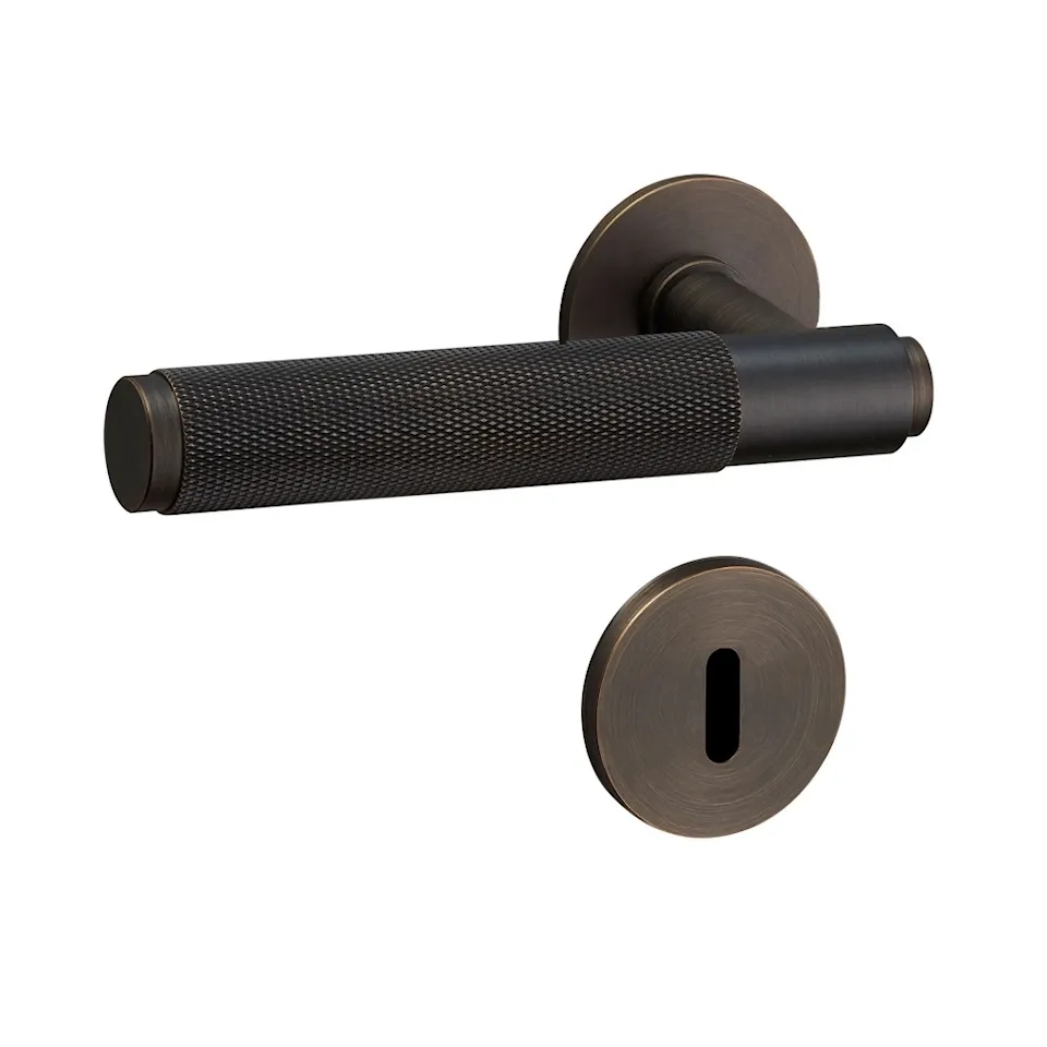 Dörrhandtagssats / utan returfjäder / 30 mm / kryss & nyckelrosett