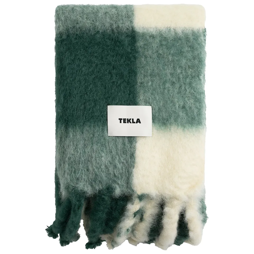 Mohair Peridot Checks pläd