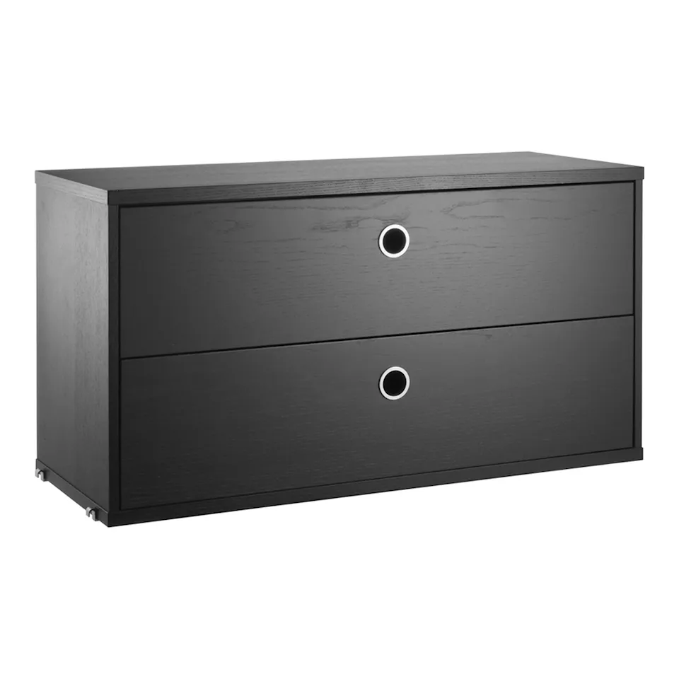 Lådhurts 78 cm svartbetsad ask