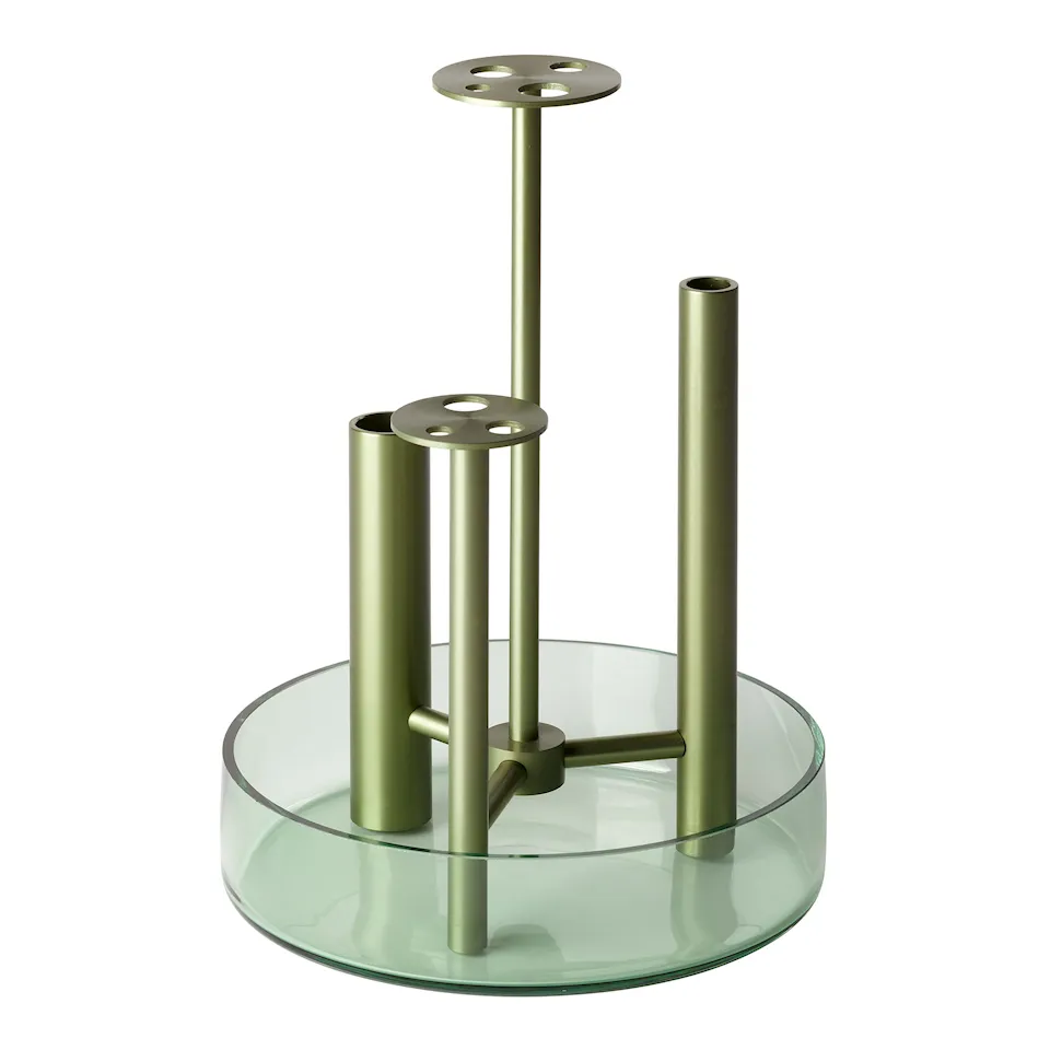 Ikeru Vase Aluminium/Forest Green High