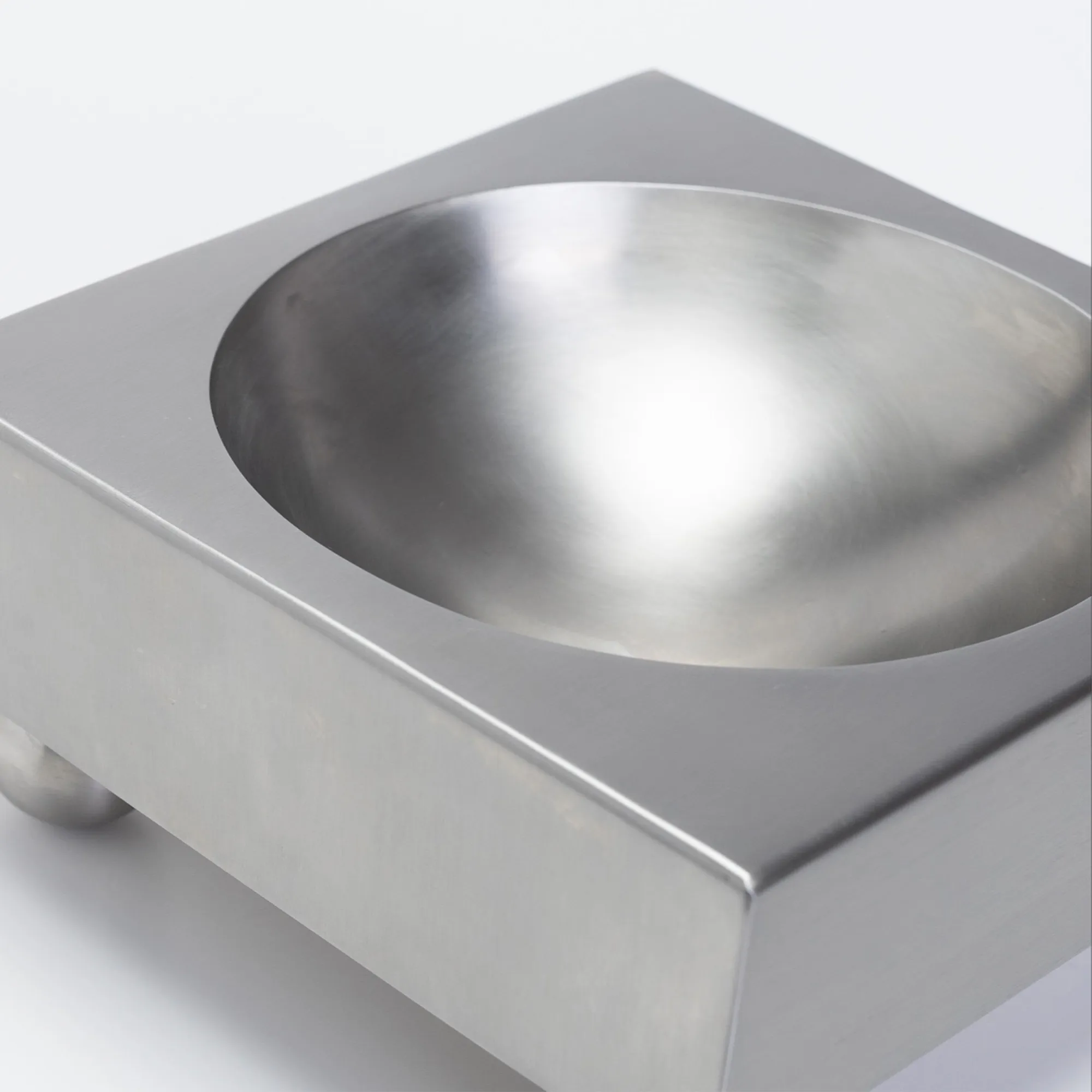 Brushed Stainless Steel Tray prydnadsskål - 6
