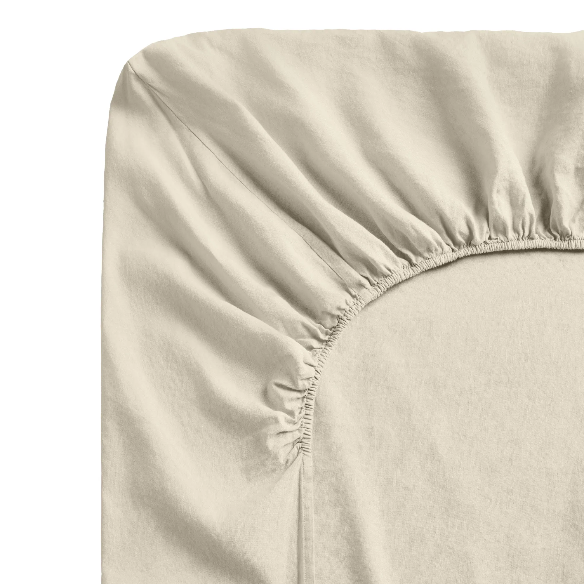 Linen Blend Pale Sand dra-på-lakan - 1