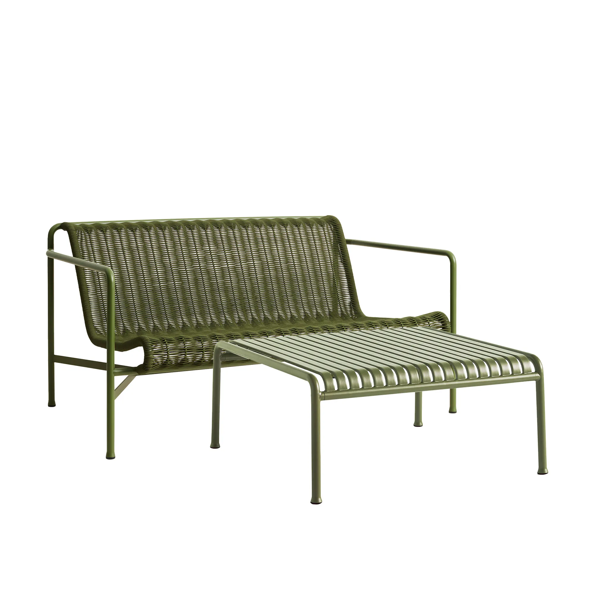 Palissade cord loungegrupp med loungesoffa & lågt trädgårdsbord - 1