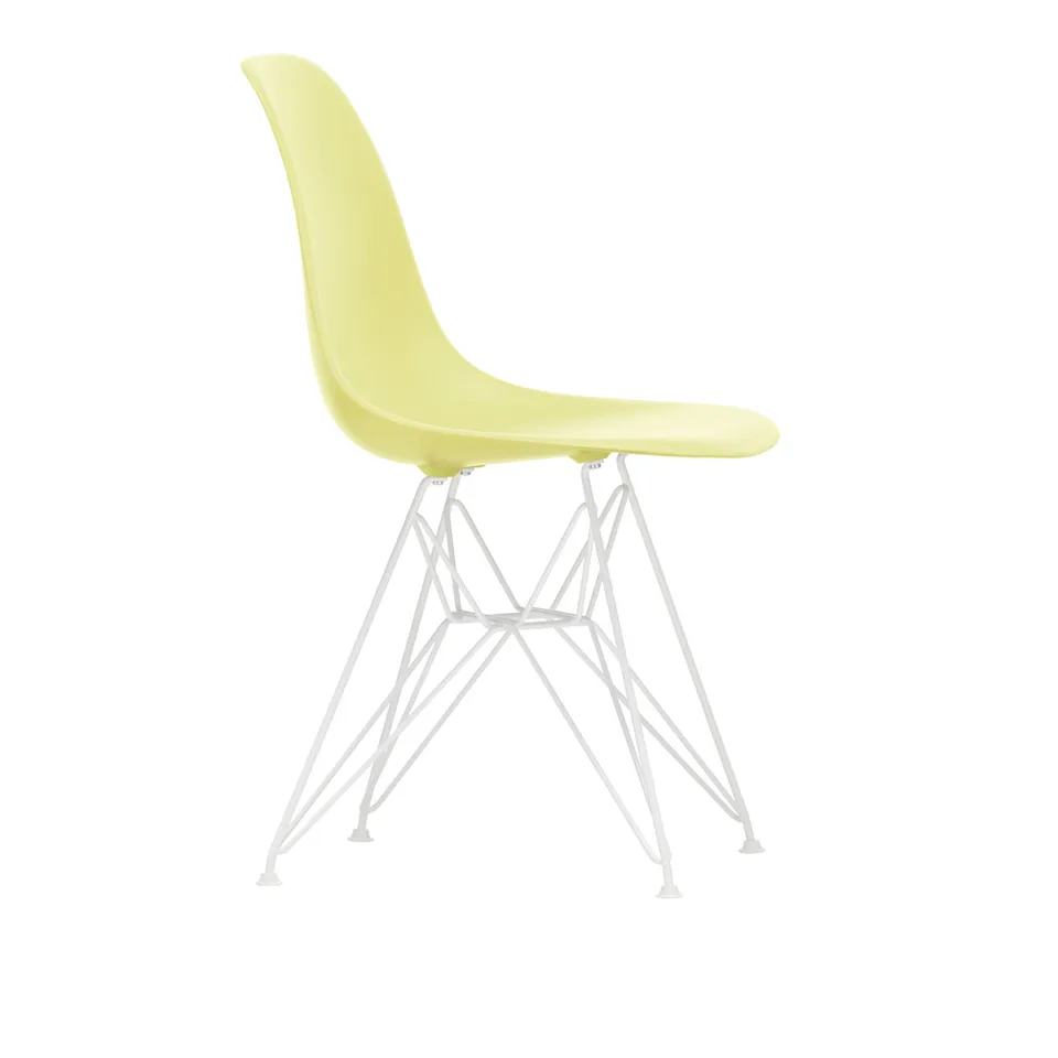 Eames RE Plastic Chair DSR 92 Citron, White Base
